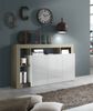 Dmora Kommode Americano, Wohnzimmerbuffet, Wohnzimmer-Sideboard, Moderne Küchen-Speisekammer, Made in Italy, 146x42 h93 cm, Weiß Bild 2