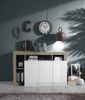 Dmora Kommode Americano, Wohnzimmerbuffet, Wohnzimmer-Sideboard, Moderne Küchen-Speisekammer, Made in Italy, 146x42 h93 cm, Weiß Bild 4