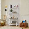 BBWL Leiterregal Leiter Bücherregal 4 Ebenen weiß Holz MDF, Standregal modern offen platzsparend Wohnzimmer Homeoffice stabil Bild 4