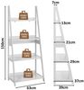 BBWL Leiterregal Leiter Bücherregal 4 Ebenen weiß Holz MDF, Standregal modern offen platzsparend Wohnzimmer Homeoffice stabil Bild 3