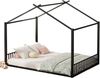 140*200cm Flachbett, Eisenrahmenbett, Kinderbett, Hausleiste, Schwarz Bild 5