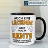 Momentals Tasse Rentner – „Auch eine Legende geht mal in Rente“ – Geschenk Rente Mann, Gratis Versand · Links-&Rechtshänder · Spülmaschinenfest Bild 2