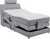 Stella Trading Palermo 2 Boxspringbett 120x200 elektrisch verstellbar, Hellgrau-Bequemes Einzelbett mit dekorativer Steppung & Komfortschaum Topper, Holzwerkstoff, 120x200 cm Bild 3