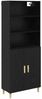 vidaXL Highboard Schwarz Eichen-Optik 69,5 x 32,5 x 180 cm 3416062 Bild 2