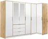 Vente-unique - LAMIKI Geschlossener und offener Kleiderschrank Holz, Platte BeigeWeiß - B 106,5 cm x H 200 cm x L 302 cm311 cm Bild 2