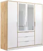 Vente-unique - LAMIKI Geschlossener und offener Kleiderschrank Holz, Platte BeigeWeiß - B 106,5 cm x H 200 cm x L 302 cm311 cm Bild 3