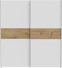 Forte URBANLINE Kleiderschrank 170, moderner Schwebetürenschrank, 2-türig, Schlafzimmer, Holzwerkstoff, Weiß mit Artisan Eiche Holzdekor, 170,3 cm breit x 190,5 cm hoch x 61,2 cm tief Bild 2