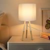 ZMH Nachttischlampe 2er Set Tischlampe Modern - Tischleuchte Wohnzimmer mit Stoffschirm E27 Fassung Max. 40W Weiß Nachttischleuchte Nachtlicht für Schlafzimmer Hotel Café Restaurant（Ohne Leuchtmittel） Bild 4