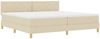 vidaXL Boxspringbett mit Kissen mit Kopfteil Creme 200 x 200 cm Stoff 3339026 Bild 4
