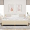 vidaXL Boxspringbett mit Kissen mit Kopfteil Creme 200 x 200 cm Stoff 3339026 Bild 3