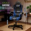 Juskys Gamingstuhl HyperSeat, verstellbare Rückenlehne, höhenverstellbarer Drehstuhl, Kunstleder, ergonomisch, für Büro & Gaming Setup – Schwarz/blau Bild 5