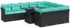 vidaXL 11-tlg. Garten-Sofagarnitur mit Kissen Schwarz Poly Rattan 3326228 Bild 2
