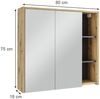 Badspiegelschrank Viola Artisan/Grau 80 x 75 cm mit offenen Regalen Vicco Bild 2