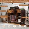 COSTWAY Nachttisch, Plattenspielerständer mit Ladestation & Stauraum, Holz Bild 3