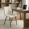 VASAGLE Küchenstühle gepolstert, Esszimmerstühle Samt, moderner Sessel mit verstellbaren Füßen, für Wohnzimmer, 4er Set, beige Bild 4