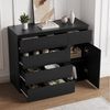 Homfa Kommode, schwarz mit 5 Schubladen und 1Tür, Sideboard 100x80x40cm Bild 2