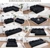 LVHOM Schlafsofa 5-Sitzer, Klappsofa mit Schlaffunktion, Bodensofa mit Seitentaschen, Ecksofa aus Cordstoff, frei Kombinierbar, Schwarz Bild 3