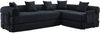 LVHOM Schlafsofa 5-Sitzer, Klappsofa mit Schlaffunktion, Bodensofa mit Seitentaschen, Ecksofa aus Cordstoff, frei Kombinierbar, Schwarz Bild 2