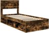 vidaXL Bettrahmen Geräucherte Eiche 90 x 200 cm Massives Kiefernholz 3409811 Bild 4