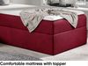 MEBLINI Kinderbett mit Bettkasten CARDI 90x200 Links – H3/Rot Samt Gepolstert Einzelbett mit Matratze - Polsterbett mit Stauraum - Bett mit Kopfteil – Stauraumbett Bild 4