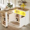 Sideboard B 135-205 x T 39 x H 100 cm, ausziehbar, LED & Rollen, weiß, MDF/Glas,Weiß Bild 2