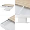 Couchtisch Lünen 40x110x60cm mit 2 Staufächer Eicheoptik Weiß en. casa Bild 4