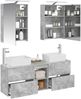 vidaXL Badezimmermöbel-Set 5 pcs Betongrau Ingenieurholz und Glas 3406834 Bild 3