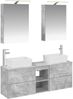vidaXL Badezimmermöbel-Set 5 pcs Betongrau Ingenieurholz und Glas 3406834 Bild 2