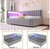 HAUSS SPOLE Schlafsofa 90x200 mit LED-Beleuchtung und hydraulischem Stauraum, Samt, Hellgrau, Daybett Tagesbett mit LED-Beleuchtung, hydraulischem Stauraum & verstellbarem Kopfteil, Samtbezug, Ohne Matratze Bild 2