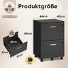 DEVAISE Rollcontainer mit Schubladen, Aktenschrank abschließbar für DIN A4/Legal/Letter, Büroschrank mit Rollen, Druckerständer, Schwarz, 44×40×68 cm Bild 3