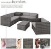 tectake Loungeset Rattan Sitzgruppe mit Sicherheitsglasplatte, für 5 Personen, (Gartenlounge-set Pisa, 7-tlg, geeignet für Outdoor in Grau), widerstandsfähig und UV-beständig, Dicke der Polster 8 cm Bild 2