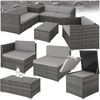 tectake Loungeset Rattan Sitzgruppe mit Sicherheitsglasplatte, für 5 Personen, (Gartenlounge-set Pisa, 7-tlg, geeignet für Outdoor in Grau), widerstandsfähig und UV-beständig, Dicke der Polster 8 cm Bild 4