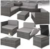 tectake Loungeset Rattan Sitzgruppe mit Sicherheitsglasplatte, für 5 Personen, (Gartenlounge-set Pisa, 7-tlg, geeignet für Outdoor in Grau), widerstandsfähig und UV-beständig, Dicke der Polster 8 cm Bild 5