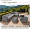 tectake Loungeset Rattan Sitzgruppe mit Sicherheitsglasplatte, für 5 Personen, (Gartenlounge-set Pisa, 7-tlg, geeignet für Outdoor in Grau), widerstandsfähig und UV-beständig, Dicke der Polster 8 cm Bild 3