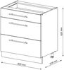 Küchenunterschrank Fame-Line Weiß Hochglanz 80 cm mit 3 Schubladen, AP Marmor Vicco Bild 3