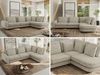 CALENO L-Form Ecksofa 317x225 cm, Massivholz-Rahmen & Wellenfedern, Sitzhöhe 51 cm, modernes Polstersofa rückenecht bezogen & freistehend - Beige Strukture - Rechts Seite Bild 2