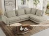 CALENO L-Form Ecksofa 317x225 cm, Massivholz-Rahmen & Wellenfedern, Sitzhöhe 51 cm, modernes Polstersofa rückenecht bezogen & freistehend - Beige Strukture - Rechts Seite Bild 4