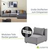 Juskys Mittelsofa Domas - modulares Sofa in Stoff Dunkelgrau - Wohnzimmer Couch mit Kissen - Modulsofa 130 kg belastbar - Sofagarnitur Wohnlandschaft Bild 4