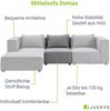 Juskys Mittelsofa Domas - modulares Sofa in Stoff Dunkelgrau - Wohnzimmer Couch mit Kissen - Modulsofa 130 kg belastbar - Sofagarnitur Wohnlandschaft Bild 3