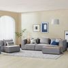 Juskys Mittelsofa Domas - modulares Sofa in Stoff Dunkelgrau - Wohnzimmer Couch mit Kissen - Modulsofa 130 kg belastbar - Sofagarnitur Wohnlandschaft Bild 2