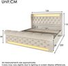 Polsterbett 160×200 cm mit hydraulischem Bettkasten, LED und USB/Typ-C, Beige Bild 4