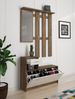 Dmora Eingangsmöbel Garolfo, Moderner Eingang, Wandgarderobe, Multifunktions-Aufbewahrungskonsole, 100x26h190 cm, Weiß und Eiche Bild 4