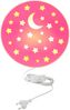 Kinderzimmer Wandlampe mit Mond & Sternen Rosa, Schalter & Stecker Ø25cm Bild 2