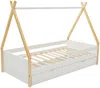 Vente-unique - LUANCO Bett Holz, Platte BeigeWeiß - B 97 cm x H 144 cm x L 199,5 cm Bild 3