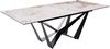 Esstisch Edge 180-220x100 Keramik Minas Melange Weiß-Beige Spider Flachstahl Schwarz ausziehbar Bild 5