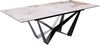 Esstisch Edge 180-220x100 Keramik Minas Melange Weiß-Beige Spider Flachstahl Schwarz ausziehbar Bild 4
