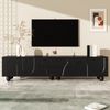 TV-Schrank 180 x 40 x 42 cm in Schwarz, matt, aus PB mit Schubladen und Massivholzbeinen Bild 4
