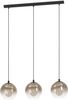 EGLO Hängelampe Ariscani 1, 3-flammige Pendelleuchte Esstisch, Hängeleuchte aus Metall in schwarz und Glas in Kupfer, Esszimmerlampe hängend, E27 Fassung, 76,5 cm Bild 1