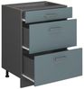 Küchenunterschrank R-Line Blau-Grau 60 cm mit Schubladen, ohne Arbeitsplatte Vicco Bild 3