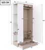 Kleiderschrank 70x40x170 cm in Naturholzfarbe/Weiß mit Einlegeböden und Schubladen Bild 4